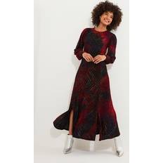 Joe Browns Textured Devoré Tie Waist Balloon Sleeve Maxi Dress - Brown