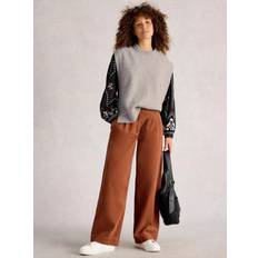 White - Women Capes & Ponchos White Stuff Tanya Tabard Poncho Wool Blend Cap Sleeve - Grey