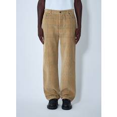 Burberry Men Trousers Burberry Check Corduroy Trousers - Sand