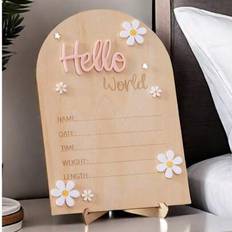 Milestone Cards Shein Newborn Photography Props Hello World Sign