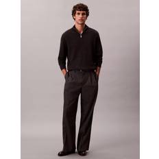 Calvin Klein Grey Tops Calvin Klein Quarter Zip Merino Jumper Neck Wool Sweater