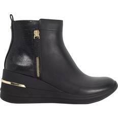 Dune London Black Ankle Boots Dune London Everyone Leather Wedge Ankle Boots - Black