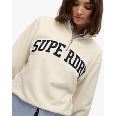 Superdry Women Jumpers Superdry Athletic Ess Applique Half Zip Sweatshirt - Beige
