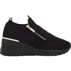 Zipper Trainers Carvela Women's Sneaker Synthetic Black Combination High Rise Zip Trainers
