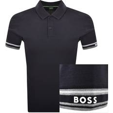 Natural Polo Shirts BOSS Zone Polo T Shirt Slim Fit Arm Logo - Navy