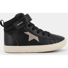 Geox Black Trainers Geox Kids Gisli Metallic Star Trainers - Black/Champagne