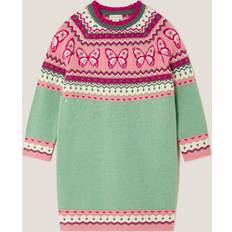 Wool Dresses Monsoon Wool Blend Fair Isle Jumper Dress - Green