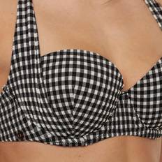 Checkered - Women Bikinis Brigitte Bardot Bandeau Swimsuit Top Madrague - Noir