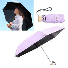 Umbrellas Purple 6 Ribs Umbrella Sun Protection Upf50 Impact Cloth Portable Folding -