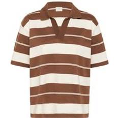 Beige - Vuxen Pikétröjor Kaffe Randig Polo Tee Djup Taupe