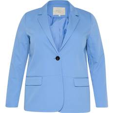 5XL - Dame Blazere Kaffe Curve Kcsakira Blazer Jakke Polyester - Blå