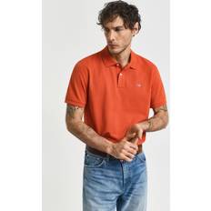 Herr - Orange Pikétröjor Gant Regular Fit Shield Piqué Polo Shirt - Orange