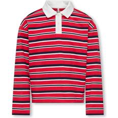 Elastan Polotrøjer Børnetøj Only Kogruby Kids Bluse Kids - Knaldrød/Sort/Hvid