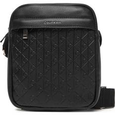 Calvin Klein Herre Skuldertasker Calvin Klein Skuldertaske Embossed Allover Monogram Reporter Bag - Black