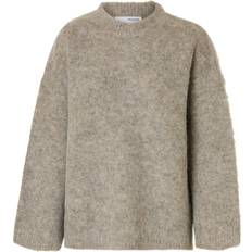 Gabriella Ls Knit New O-Neck Genser - Steel Gray