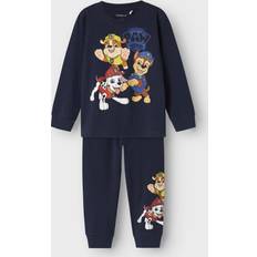 Ensfarvet Pyjamasser Børnetøj Name It Navy Blazer Nmmarlo Pawpatrol Ls Natsæt - Natblå/Brun/Gul/Hvid