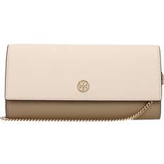 Tory Burch Clutch tasker Tory Burch Læder Clutch Taske Med Logo - Beige