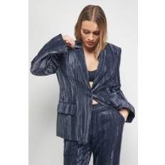 Oversize Blazers Oasis Oversized Crushed Velvet Blazer Co-ord - Dark Grey