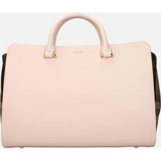 Väskor Burberry Läderhandväska Med Frontlogo - Rosa