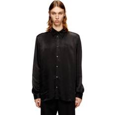 Satin Skjortor Diesel Chemise Cupro Logo Brodé Logo Brodé - Noir