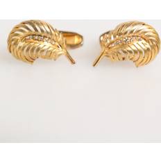 Unisex Cufflinks Dolce & Gabbana Gold 925 Sterling Silver Crystal Leaf Accessory Cufflink