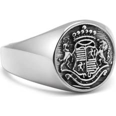 Gråa Ringar Nialaya Men's Stainless Steel Crest Ring 62 MM -