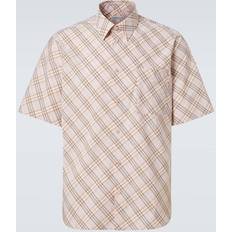 Burberry Oxford Shirts Burberry Check Short Sleeve Shirt - Beige