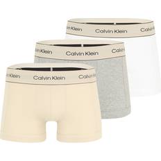 Beige - Men Men's Underwear Calvin Klein Heritage Cotton Stretch Trunks - Grey/White/Pale Green