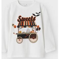 Bluser & Tunikaer Name It Halloween Top Med Lange Ærmer - Bright White