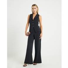 River Island Petite Sleeveless Ruched Waist Jumpsuit - Black