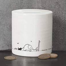 White Piggy Banks Kid's Room Porcelain Money Box Nursery Animals Keepsake