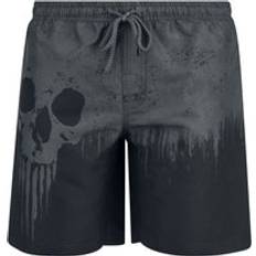 Herre - Mesh Badetøj EMP Premium Badeshorts With Skull Print - Grå Sort