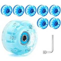 Blue Roller Skating Accessories Tlily 8 Piece Glitter Light Up Roller Skate Wheels