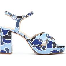 Blue Heeled Sandals Martinelli Sandalias Tacón De Piel Lawrence - Blau