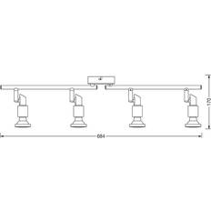 Hvid - Justerbar arm Spotlights Osram Loftspotter Sølv Metal 4 Lyskilder 2.700 K Spotlight