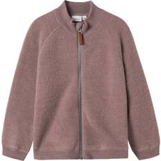 Lynlås Trøjer Børnetøj Name It Merinould Strikket Cardigan Uld Brushed Ls Card - Gammelrosa