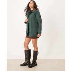 Bomuld - Dame Regntøj Timberland Overgangsjakke Waterproof Cotton Barn Coat Fritidsjakke - Grøn/Blå