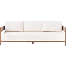 Aluminium Outdoor Sofas Beliani Garden 3 Seater Metal Brown Outdoor Sofa