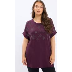 Purple T-shirts Yours Stud Embellished T-Shirt Women - Purple