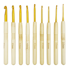9pcs 135mm Bamboo Crochet Hook Needles Set