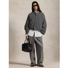 Polo Ralph Lauren Ull Ytterkläder Polo Ralph Lauren Cable Knit Wool Blend Bomber Jacket - Antique Heather