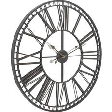 Iron Clocks Skeleton Mirror Iron L4.5 x W80 x H80 cm Black Wall Clock