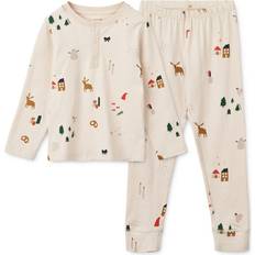 Skjortekrave Pyjamasser Børnetøj Liewood Wilhelm Printed Pyjamas Set - Creme/Karamel/Knaldrød/Sort