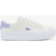 Lacoste Ziane Platform Leather Sneakers - White/Light Purple