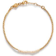 Slim Pearly Armbånd 18 kt Guldbelagt Messing - Brass