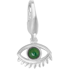 ByBiehl Berlocker & Hängen ByBiehl Protective Evil Eye Charmr Dam Hängsmycken - Rhodinated Silve
