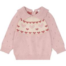 Skjortekrave Striktrøjer Børnetøj Hust & Claire Pullover 'Pusle' lysebeige / lyserød / mørkerød