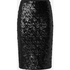 Pink - Women Skirts Pinko Pappacieca Pencil Skirt With Sequins - Black