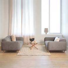 Brown - Oaks Sofas Ebern Designs Ronreco 2+2-Seater In Fay Fabric Sofa