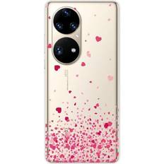 Huawei P50 Pro Confetti Hearts Silicone Case Pink
